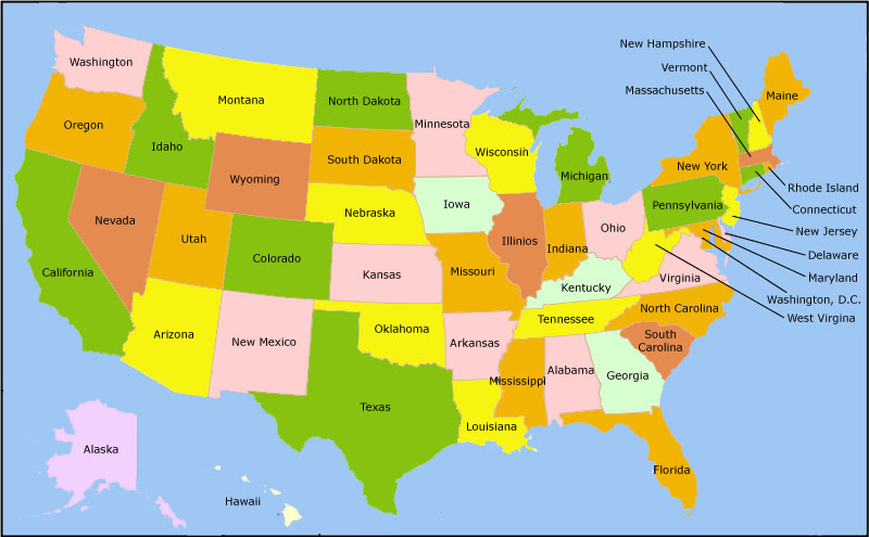 right to carry states map